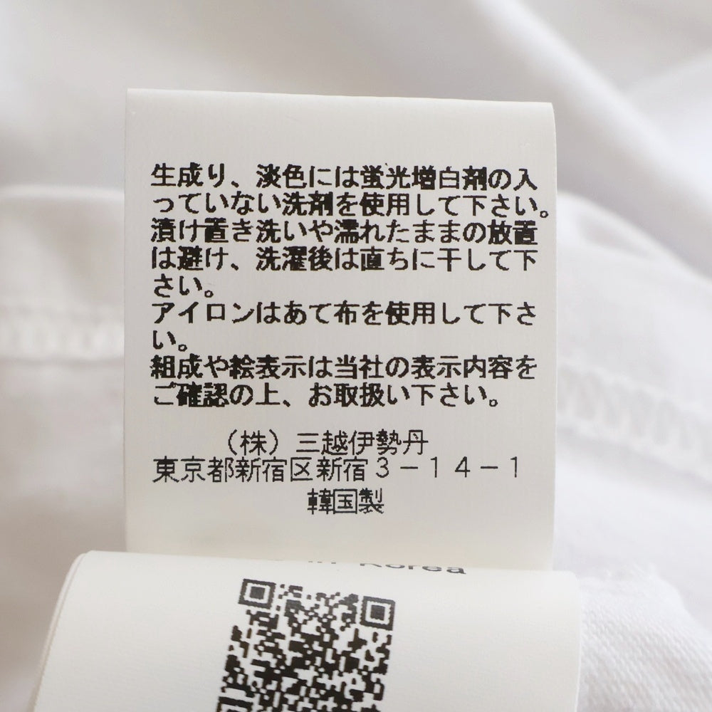 KIMHEKIM(キムヘキム) ハート刺繍 クルーネック半袖Tシャツカットソー ホワイト/グリーン SS25-ZF5JS01-WG