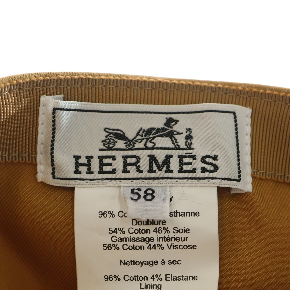 HERMES(エルメス) セレナ ノーティック 刺繍ロゴ キャスケットキャップ ブラウン レディース
