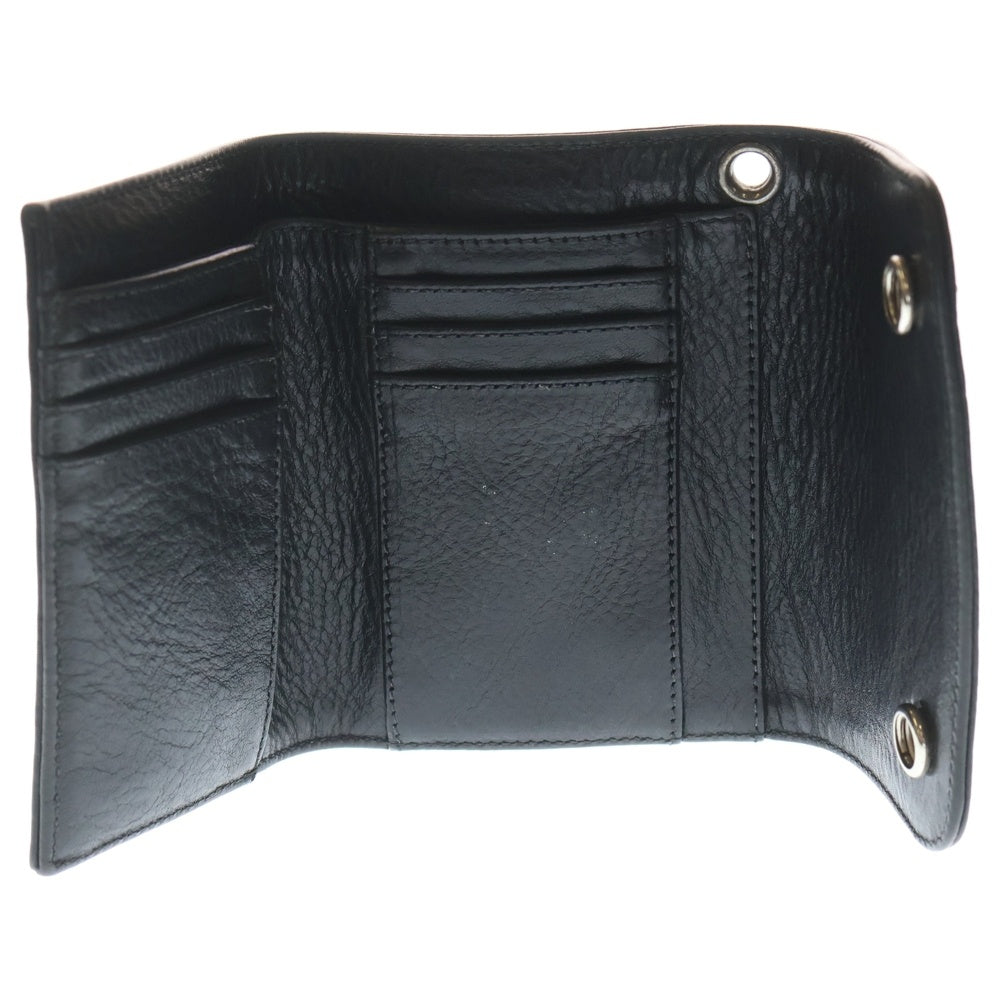 CHROME HEARTS(クロムハーツ) WAVE MINI ウェーブミニ レザーウォレット 財布 ブラックBCA373