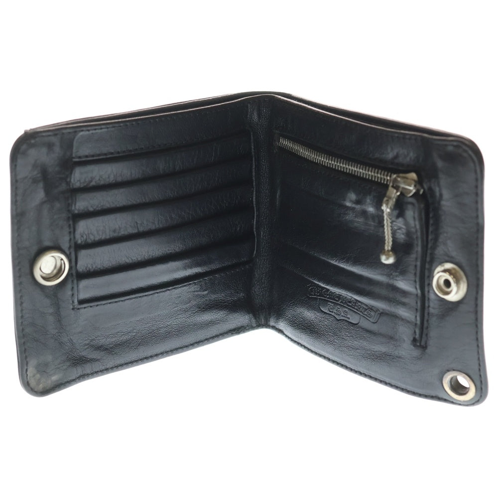 CHROME HEARTS(クロムハーツ) 1SNAP 1スナップ クロス ボールボタン レザーウォレット 財布 ブラック BCA361
