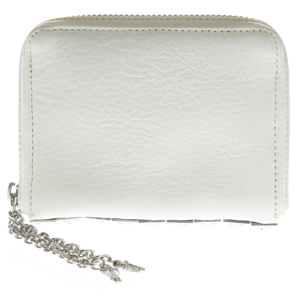 CHROME HEARTS(クロムハーツ) 3 SIDE ZIP 3サイドジップ サイドピラミッドスタッズ レザーコンパクトウォレット ホワイト