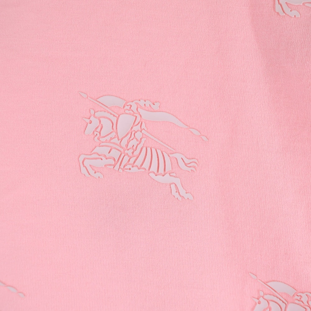 BURBERRY(バーバリー) ブランドロゴ 総柄 クルーネック半袖Tシャツカットソー ピンク レディース 8071634