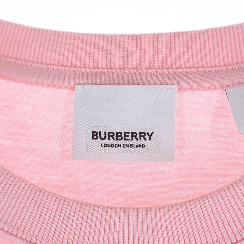 BURBERRY(バーバリー) ブランドロゴ 総柄 クルーネック半袖Tシャツカットソー ピンク レディース 8071634