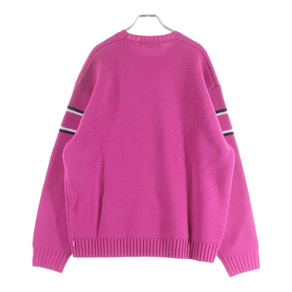 SUPREME(シュプリーム) 23AW Chest Stripe Sweater チェストストライプクルーネックニットセーター ピンク