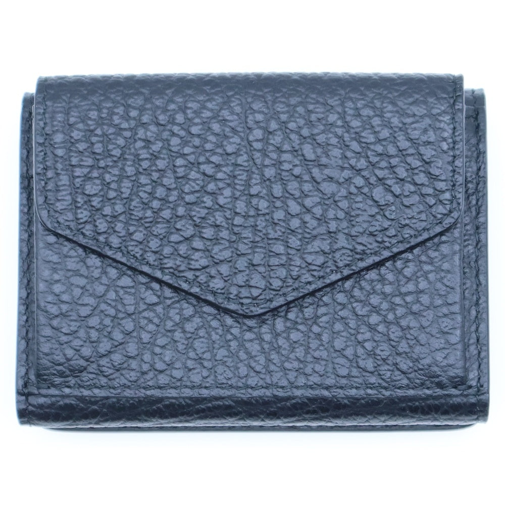 Maison Margiela(メゾンマルジェラ) 4ステッチ スリーフォールドコンパクトウォレット 3つ折り財布 ブラック S36UI0416