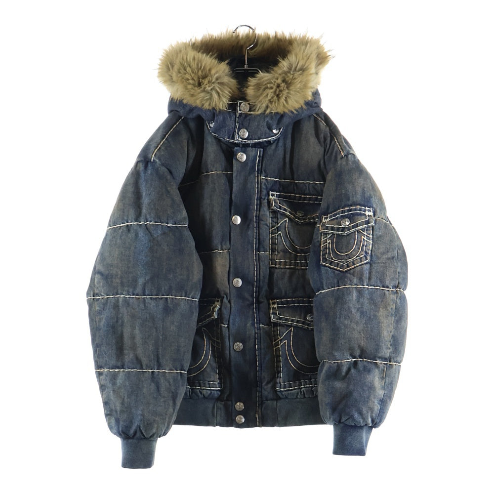SUPREME(シュプリーム) 25AW xTrue Religion Puffer Jacket Indigo xトゥルーレリジョン ファー付きジップアップフーデッドダウンジャケット インディゴ