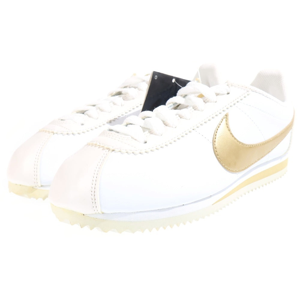 NIKE(ナイキ) WMNS CLASSIC CORTEZ LEATHER ウィメンズ クラシック コルテッツ レザー ローカットスニーカー ホワイト/ゴールド US7/24cm 807471-171 レディース