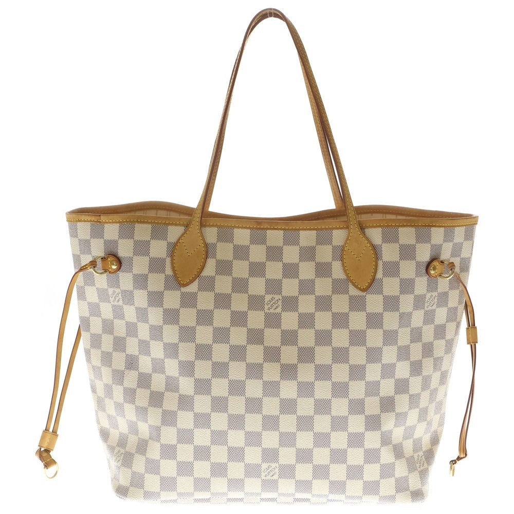 LOUIS VUITTON(ルイヴィトン) ダミエ ネヴァーフルMM ゴールド金具 レザー トートバッグ ハンドバッグ ホワイト N51107/SD2190