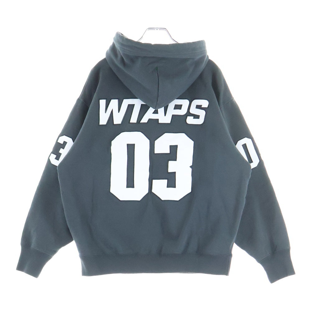 WTAPS(ダブルタップス) 23AW フロントロゴ刺繍 バック03刺繍 プルオーバー スウェットパーカー ブラック 23ATDT-CSM29