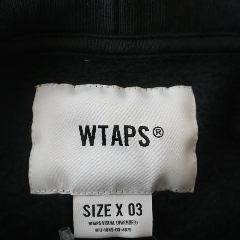 WTAPS(ダブルタップス) 23AW フロントロゴ刺繍 バック03刺繍 プルオーバー スウェットパーカー ブラック 23ATDT-CSM29