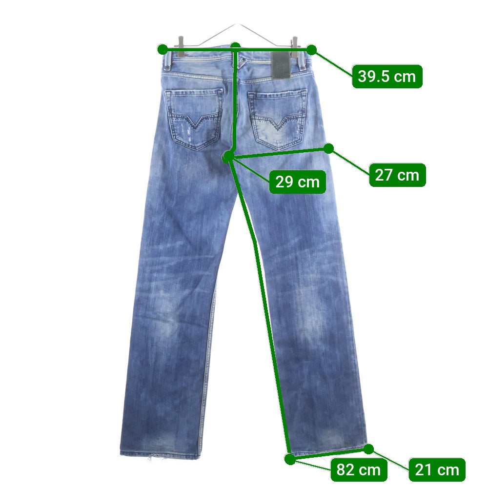 DIESEL(ディーゼル) ウオッシュ加工 ストレート デニムパンツ ジーンズ ライトブルー