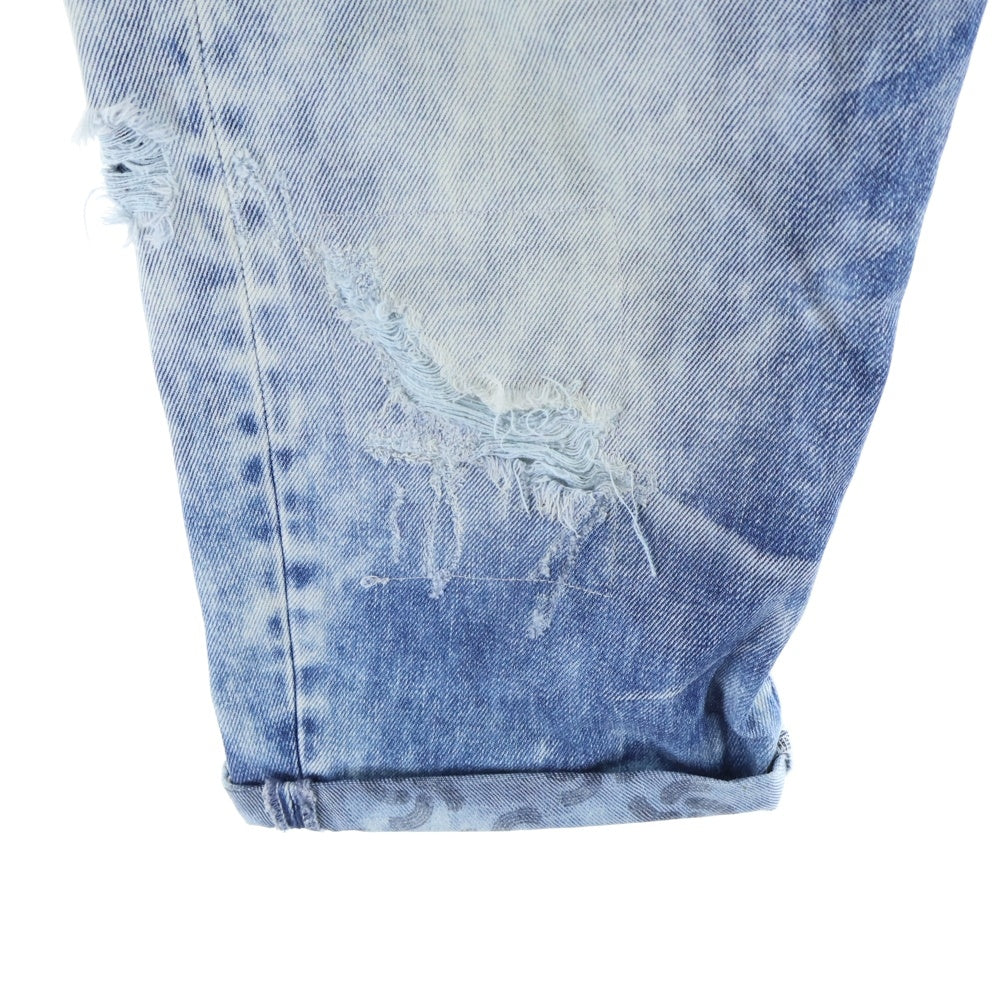 G-STAR RAW(ジースターロウ) ダメージ加工 クロップド デニムパンツ ジーンズ ライトブルー