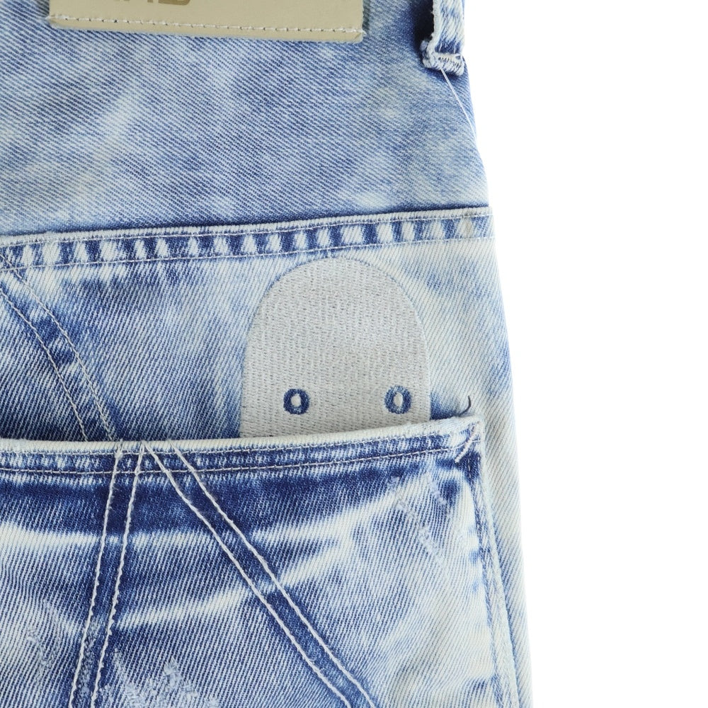 G-STAR RAW(ジースターロウ) ダメージ加工 クロップド デニムパンツ ジーンズ ライトブルー