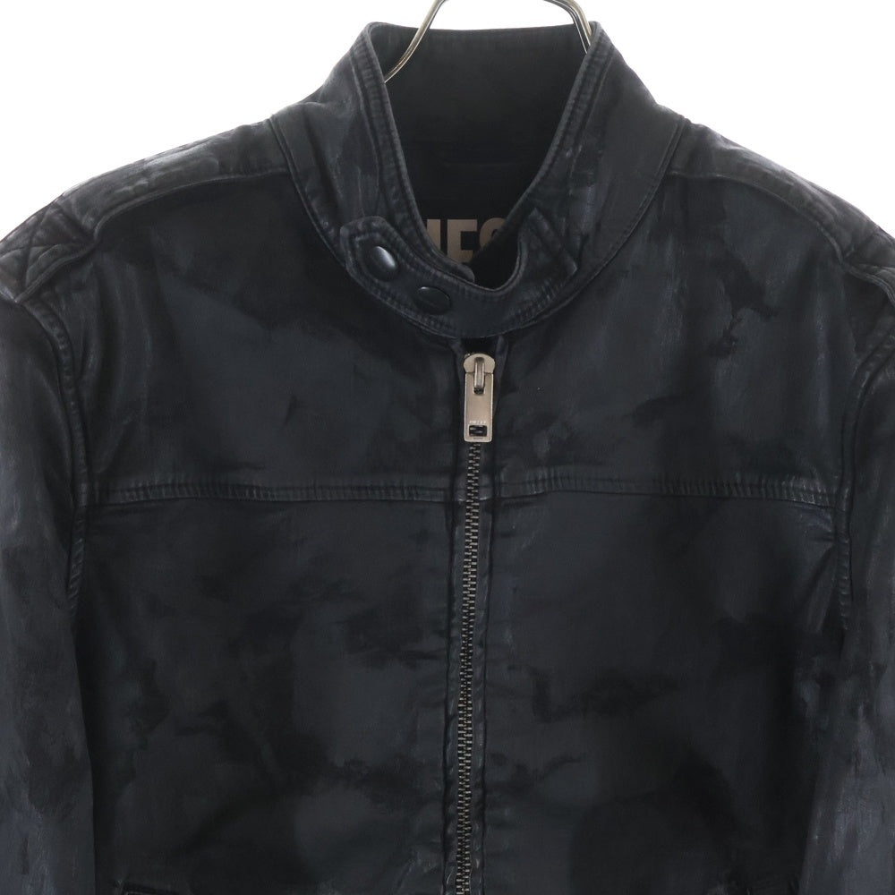 DIESEL(ディーゼル) ペイント加工 ジップアップ ジャケット ブラック
