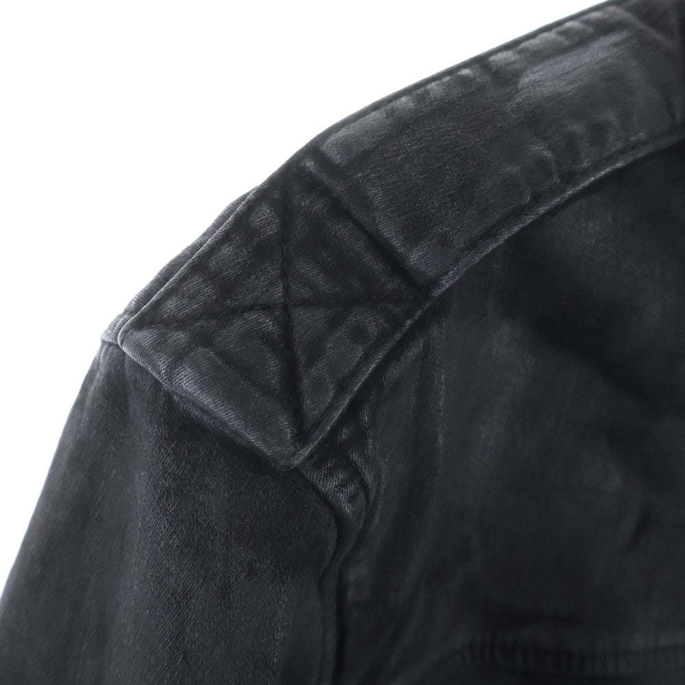 DIESEL(ディーゼル) ペイント加工 ジップアップ ジャケット ブラック
