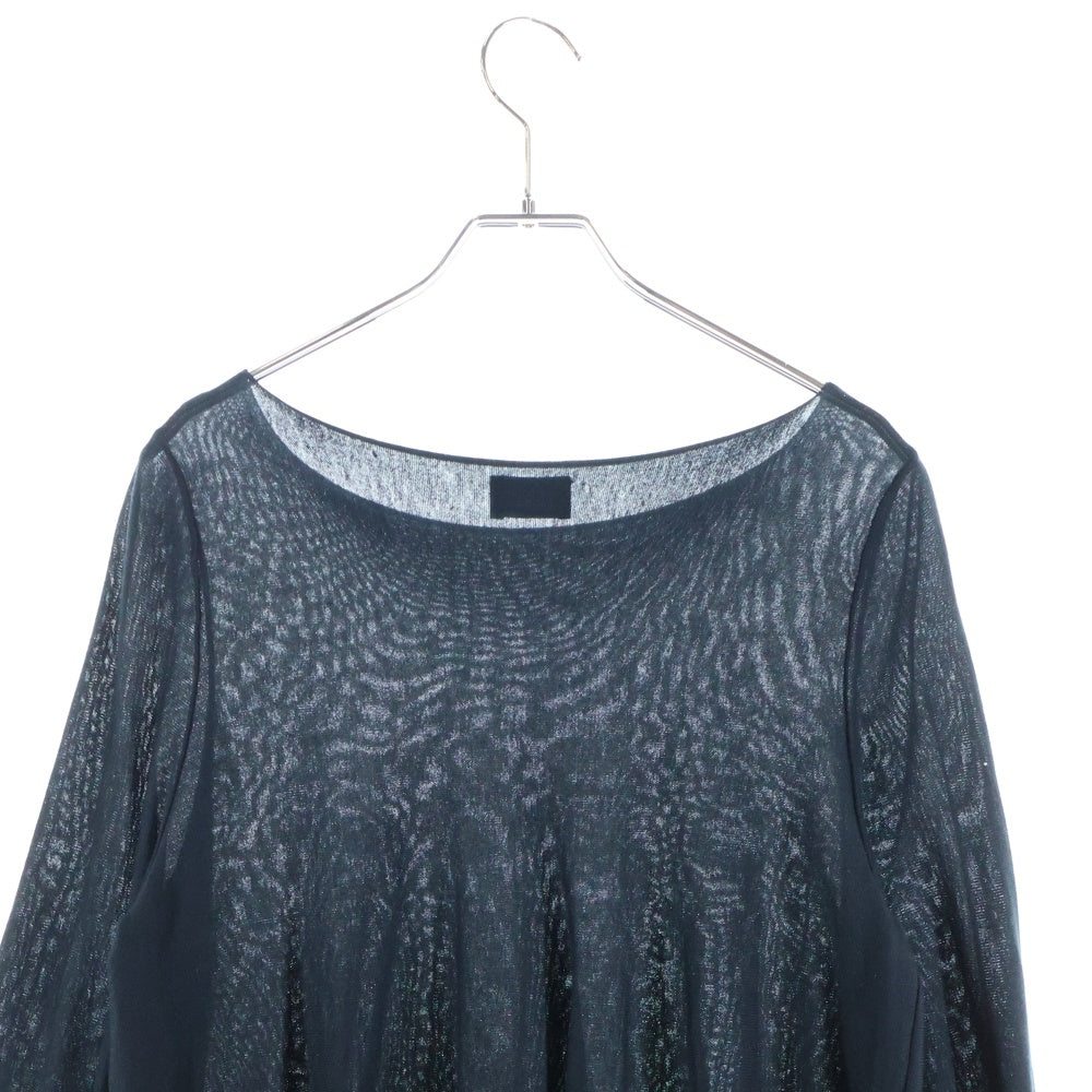 HERNO(ヘルノ) カシミヤ混 ノーカラー長袖ニット レディース ブラック 02C001HVV-42001-9300