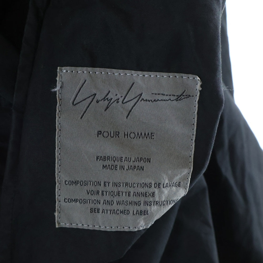 Yohji Yamamoto POUR HOMME(ヨウジヤマモト プールオム) 07SS サイドボタンデザイン コットン 3B テーラードジャケット ブラック HT-J68-047