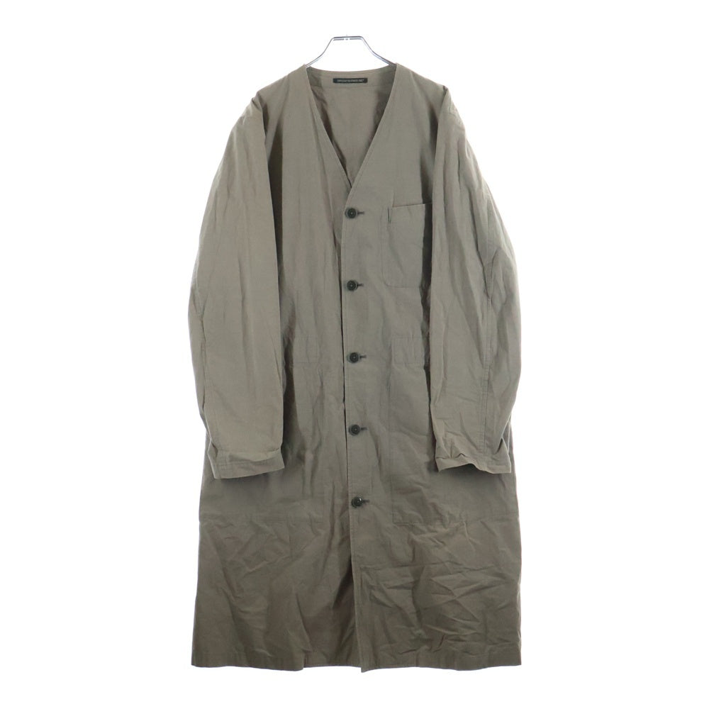 Yohji Yamamoto POUR HOMME(ヨウジヤマモト プールオム) 10AW ノーカラー コットン 5B コート グレー HJ-C01-044
