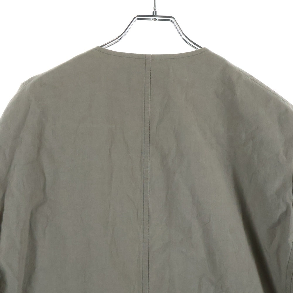 Yohji Yamamoto POUR HOMME(ヨウジヤマモト プールオム) 10AW ノーカラー コットン 5B コート グレー HJ-C01-044