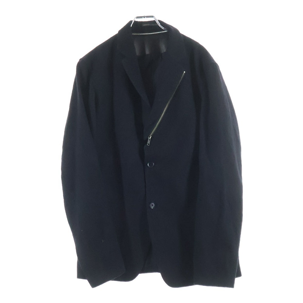 Yohji Yamamoto POUR HOMME(ヨウジヤマモト プールオム) ジップデザイン 3B ウールテーラードジャケット ブラック HF-J24-137