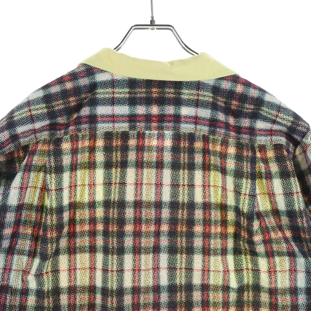 COMME des GARCONS HOMME(コムデギャルソンオム) 02SS 田中オム 転写 異素材切替 オープンカラー半袖シャツ イエロー HF-B012