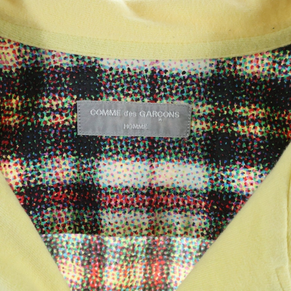 COMME des GARCONS HOMME(コムデギャルソンオム) 02SS 田中オム 転写 異素材切替 オープンカラー半袖シャツ イエロー HF-B012
