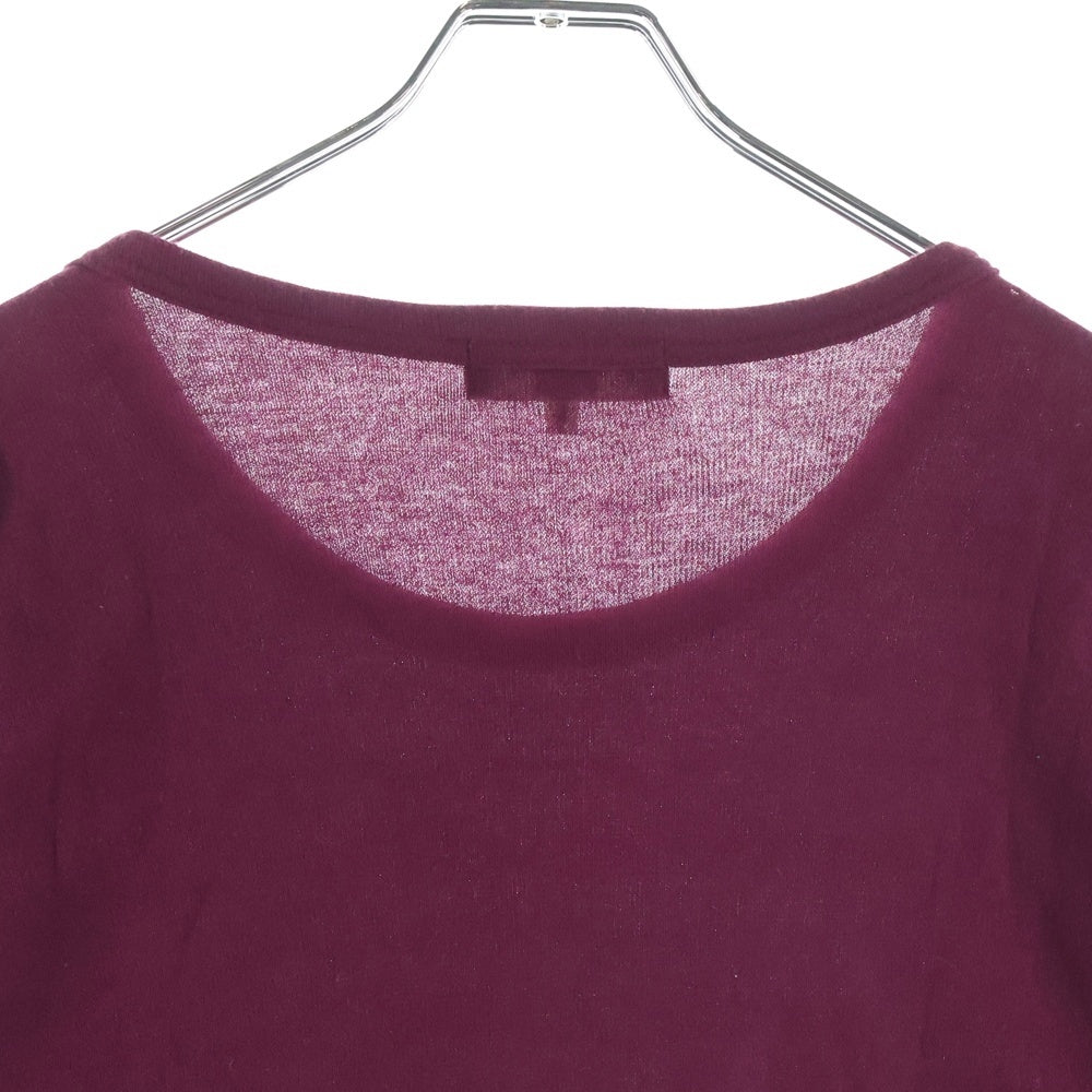 Yohji Yamamoto POUR HOMME(ヨウジヤマモト プールオム) レーヨン混 クルーネック半袖Tシャツカットソー バーガンディ HJ-T04-260