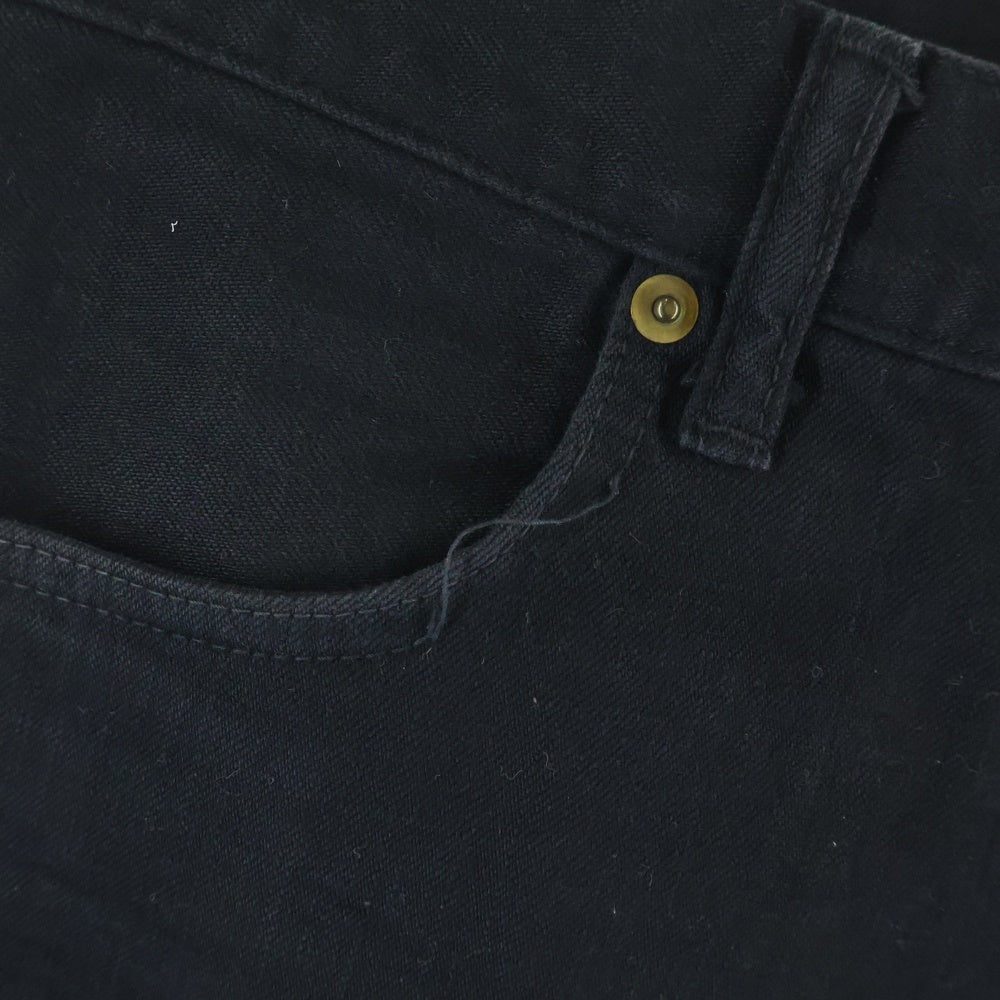 Yohji Yamamoto POUR HOMME(ヨウジヤマモト プールオム) ストレート コットン ブラックデニムパンツ ブラック HP-P70-027