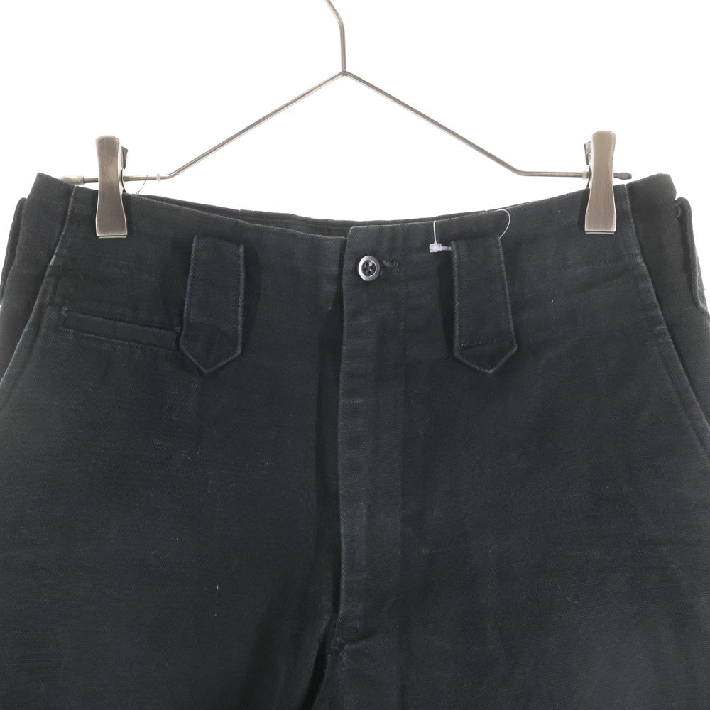 Yohji Yamamoto POUR HOMME(ヨウジヤマモト プールオム) ベルトループデザイン コットン ワイドパンツ ブラック