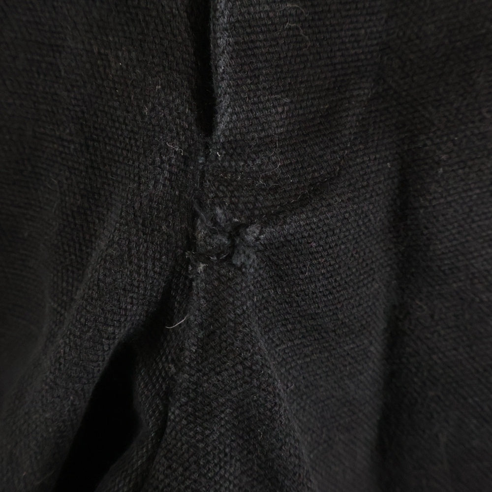 Yohji Yamamoto POUR HOMME(ヨウジヤマモト プールオム) ベルトループデザイン コットン ワイドパンツ ブラック