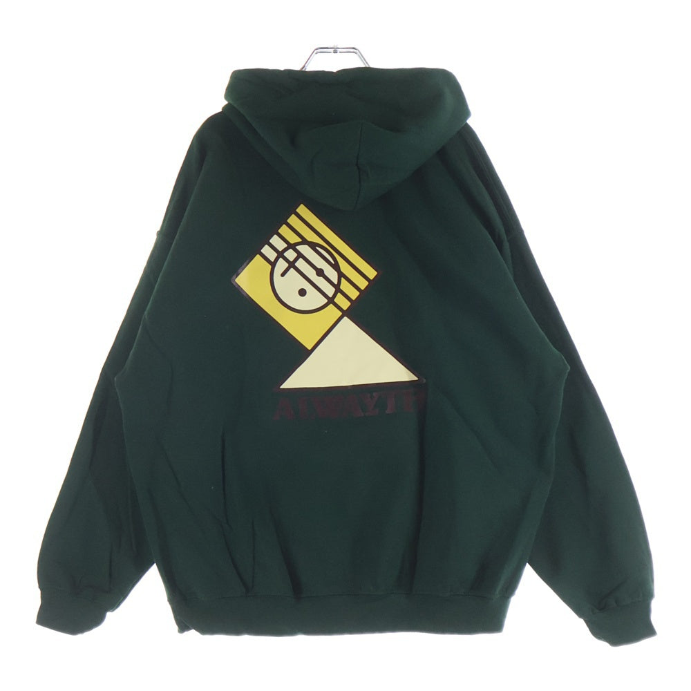 ALWAYTH(オルウェイス) バックプリント プルオーバー パーカー グリーン