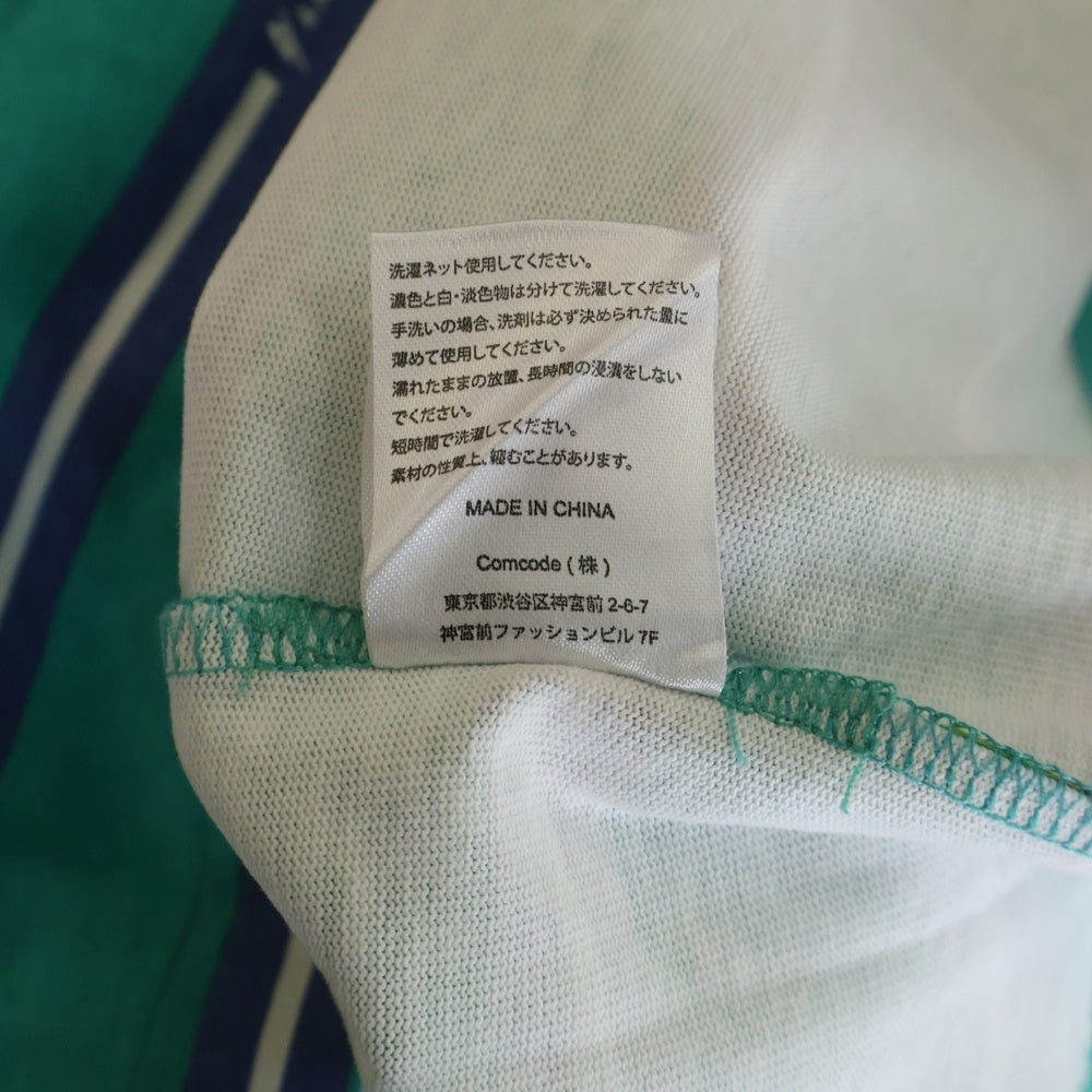 ALWAYTH(オルウェイス) 22SS×Arnold Palmer アーノルドパーマー ストライプ柄 刺繍ロゴ クルーネック 半袖Tシャツ カットソー ブルー AWXP-22SS-003