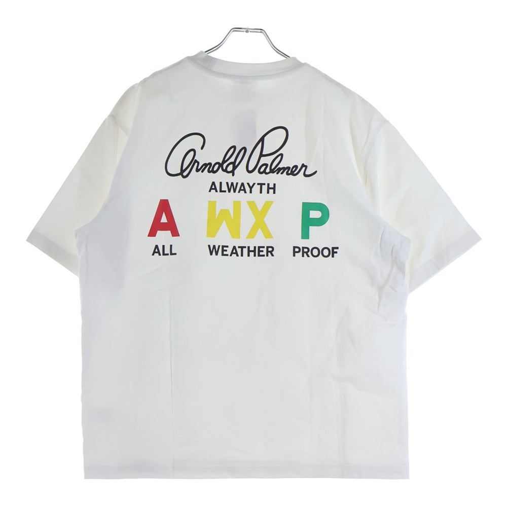 ALWAYTH(オルウェイス) 22SS×Arnold Palmer アーノルドパーマー 刺繍ロゴ クルーネック 半袖Tシャツ カットソー ホワイト AWXP-22SS-004
