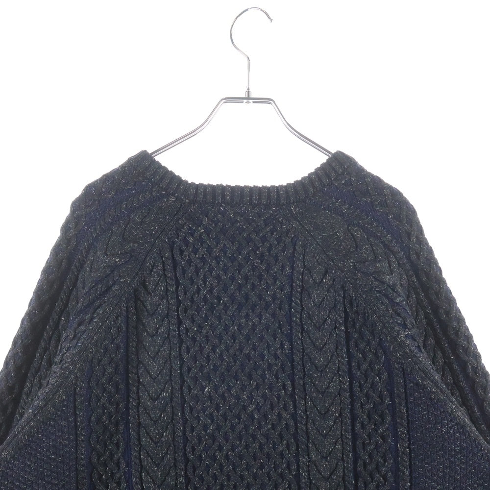 SSZ(エスエスズィー) 22AW ×BEAMS別注 ケーブルニット 長袖セーター ネイビー 22F-SK305