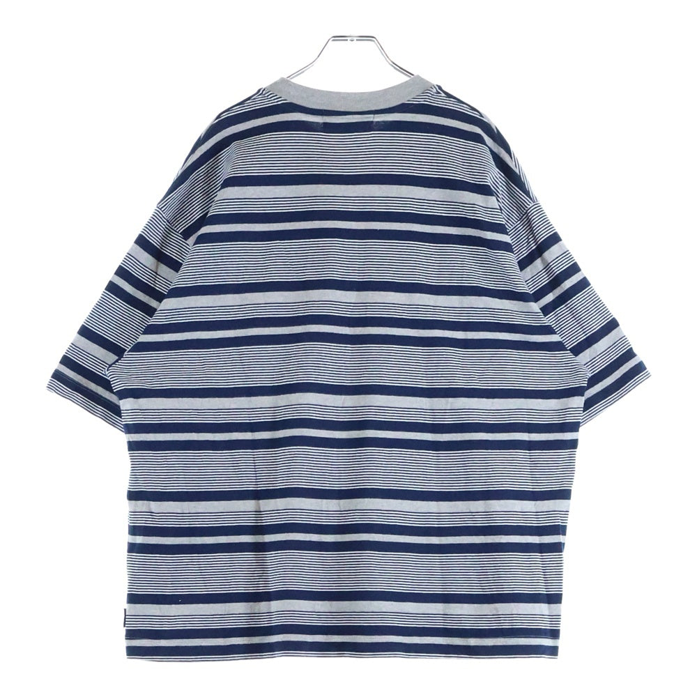 everyone(エブリワン) 24SS ボーダー柄 クルーネック 半袖Tシャツ カットソー グレー/ネイビー EV24-CS19