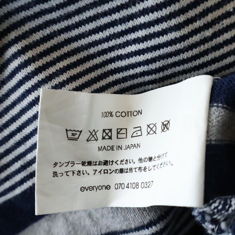 everyone(エブリワン) 24SS ボーダー柄 クルーネック 半袖Tシャツ カットソー グレー/ネイビー EV24-CS19