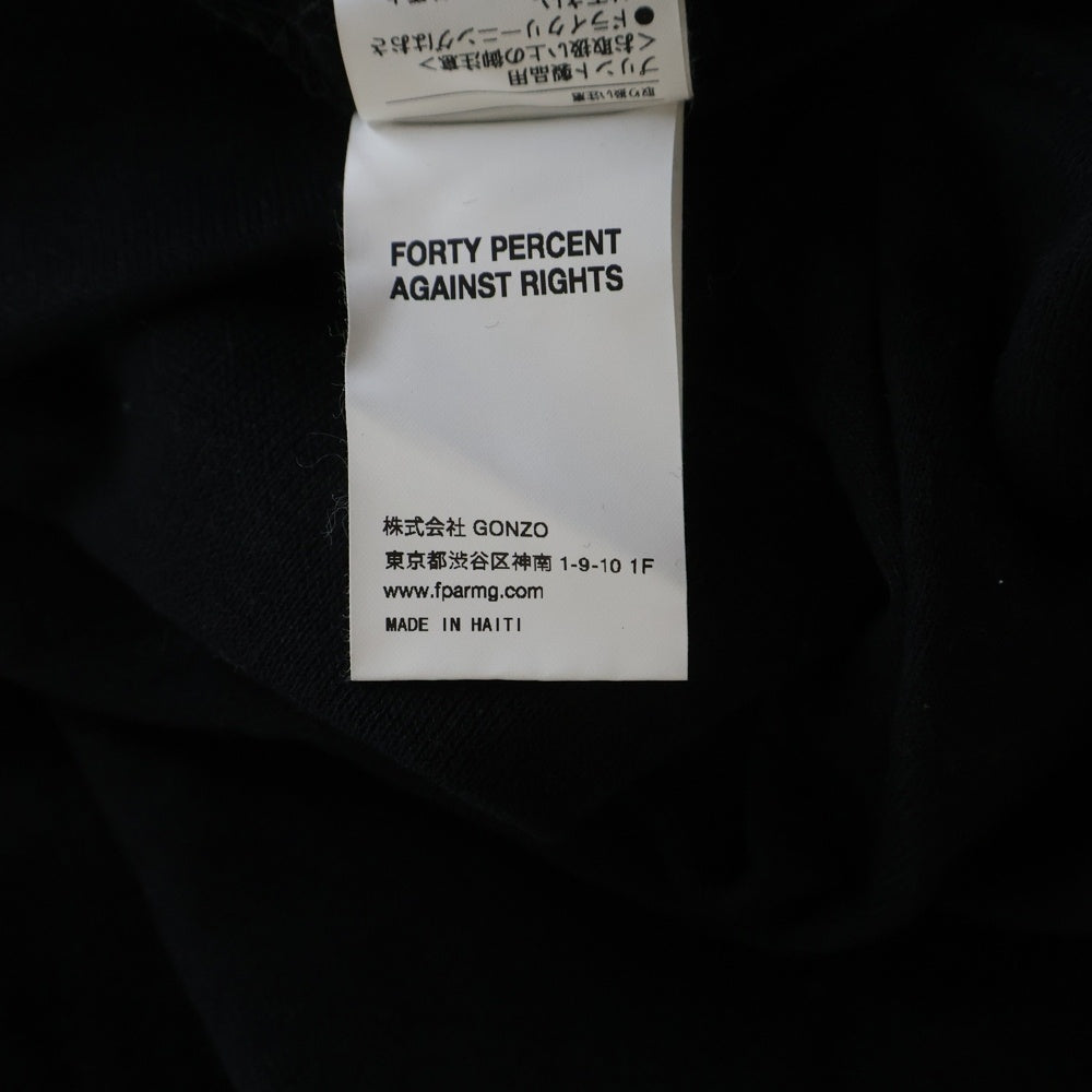FPAR/FORTY PERCENTS AGAINST RIGHTS(フォーティーパーセント アゲインストライツ) フロントプリント プルオーバーパーカー ブラック