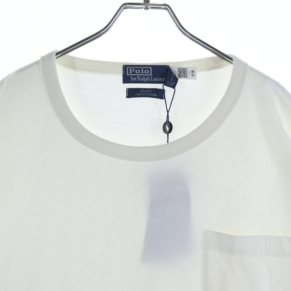 POLO RALPH LAUREN(ポロラルフローレン) ×BEAMS別注 刺繍ロゴ クルーネック 半袖Tシャツ カットソー ホワイト