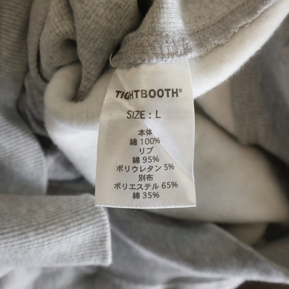 TIGHTBOOTH(タイトブース) ハーフボタン バックロゴ フリーススウェット プルオーバー 長袖 グレー