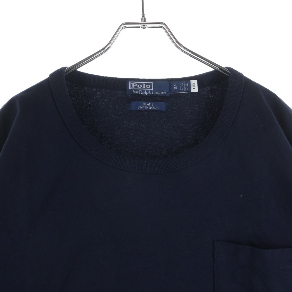 POLO RALPH LAUREN(ポロラルフローレン) ×BEAMS別注 刺繍ロゴ クルーネック 半袖Tシャツ カットソー ネイビー