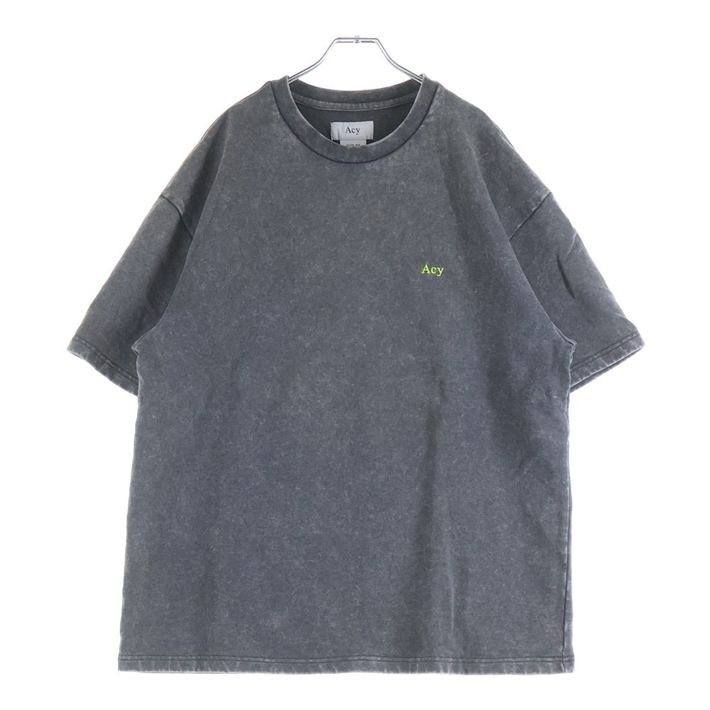 Acy(エイシー) Acy エーシー 23SS刺繍ロゴ 半袖スウェット Tシャツ カットソー グレー ACY-23SS-003