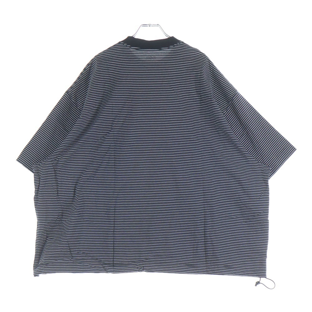 is-ness(イズネス) BALLOON STRIPES TEE バルーン ストライプ クルーネック 半袖Tシャツ カットソー ブラック