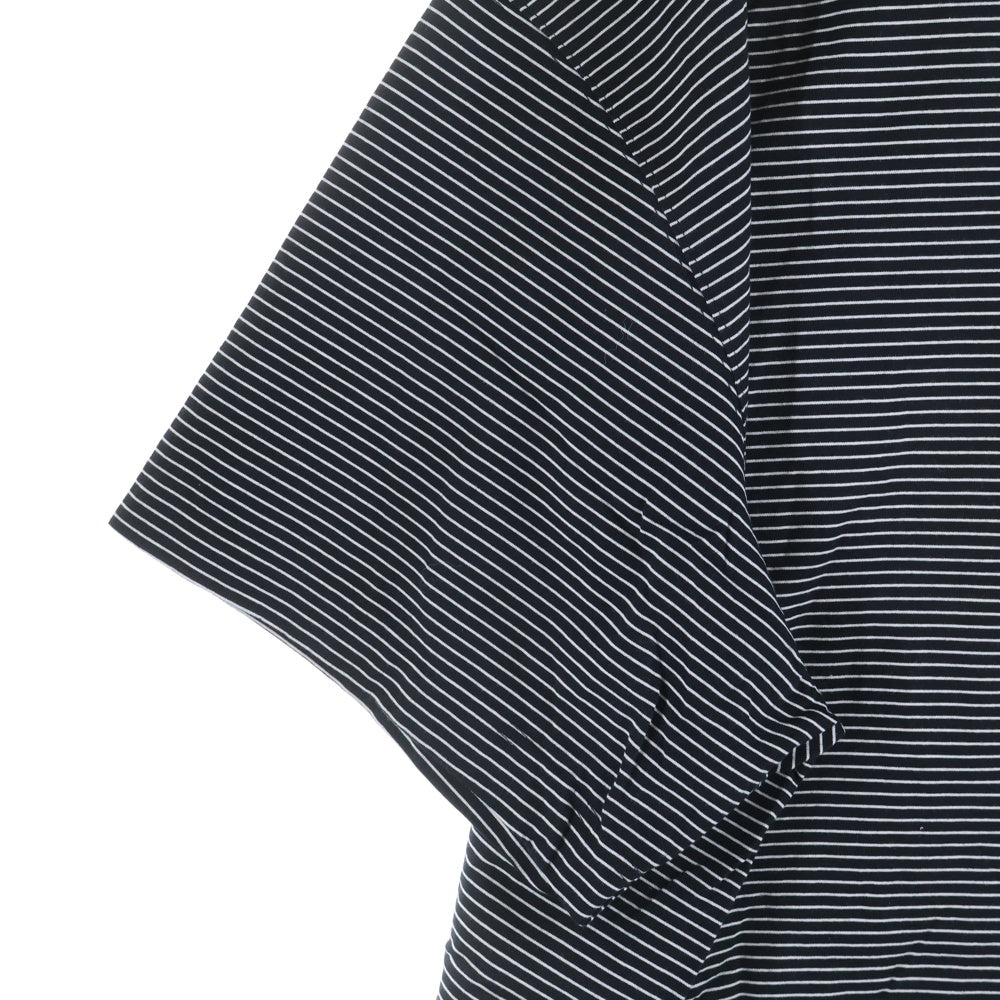 is-ness(イズネス) BALLOON STRIPES TEE バルーン ストライプ クルーネック 半袖Tシャツ カットソー ブラック