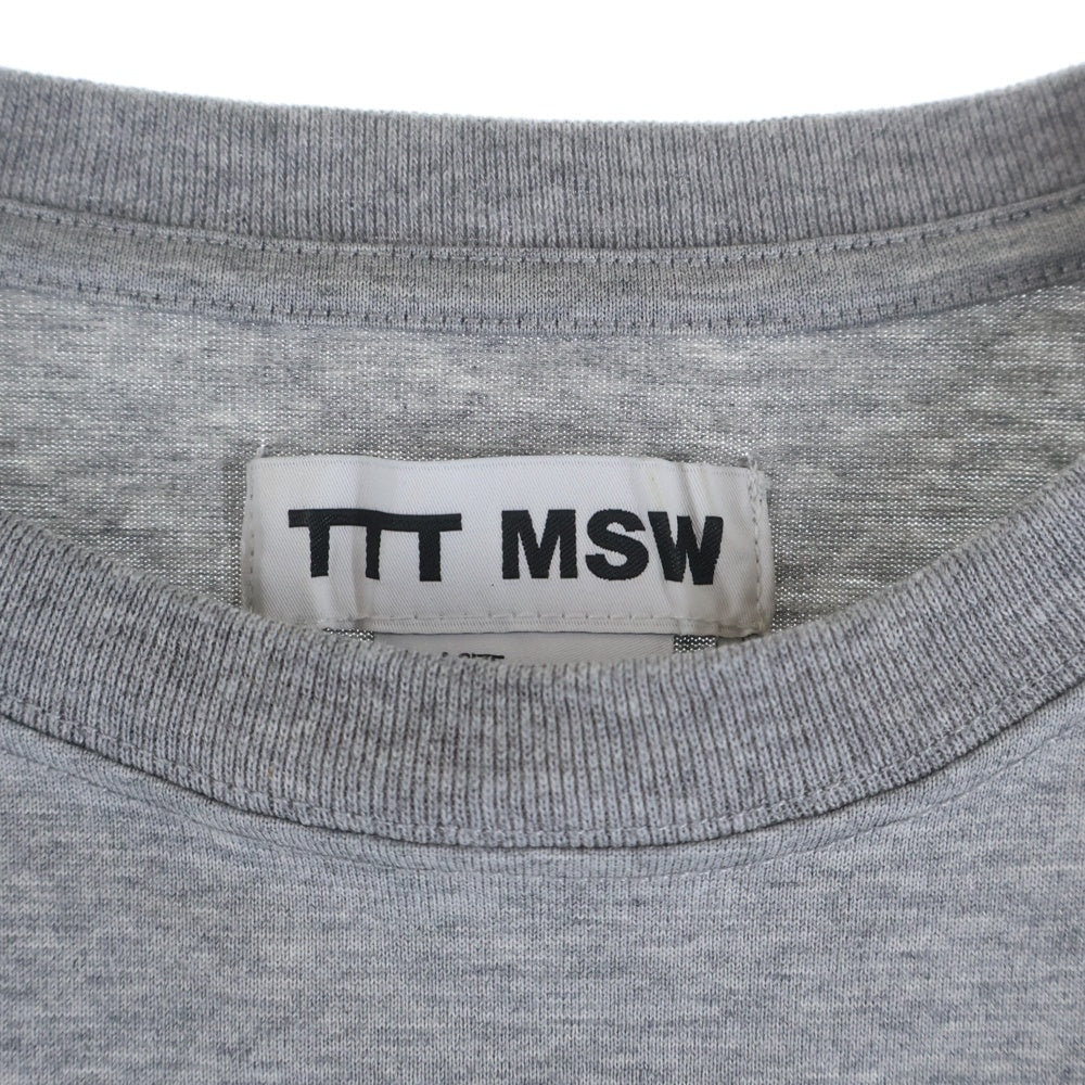 TTTMSW(ティーモダンストリートウェア) TTTMSW ティーモダンストリートウェア フロントロゴ クルーネック 半袖Tシャツ カットソー グレー TTT-CT06