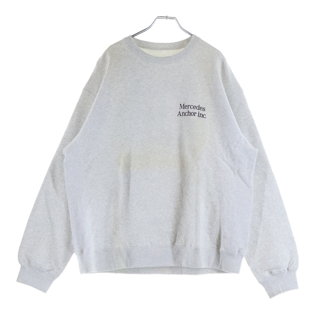 Mercedes Anchor Inc.(メルセデスアンカーインク) フロントプリント クルーネック 長袖スウェットトレーナー グレー