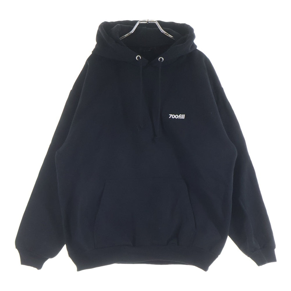 700fill(700フィル) SMALL PAYMENT LOGO PARKER スモールペイメント ロゴ プルオーバーパーカー ブラック