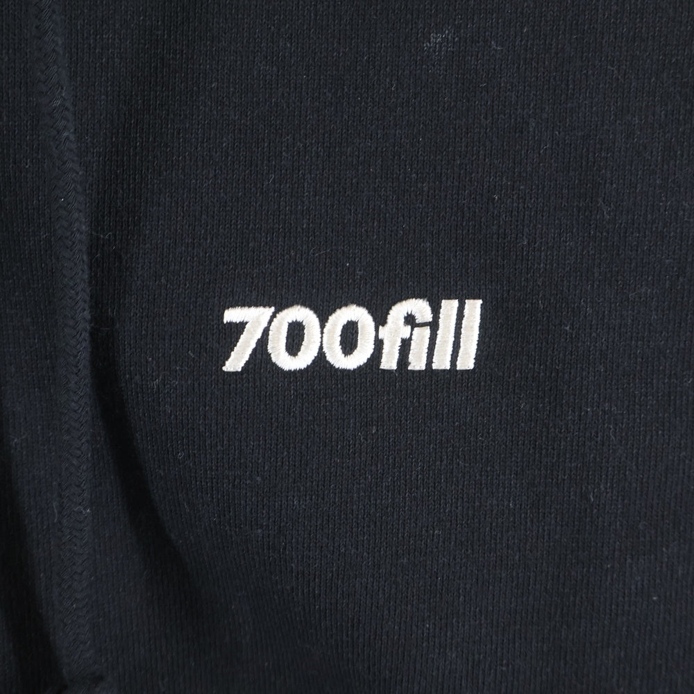 700fill(700フィル) SMALL PAYMENT LOGO PARKER スモールペイメント ロゴ プルオーバーパーカー ブラック