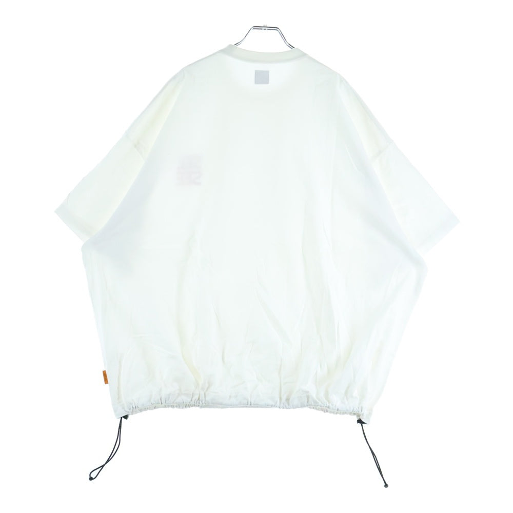 SEE SEE(シーシー) フロントロゴ ドローコード付き クルーネック 半袖Tシャツ カットソー ホワイト