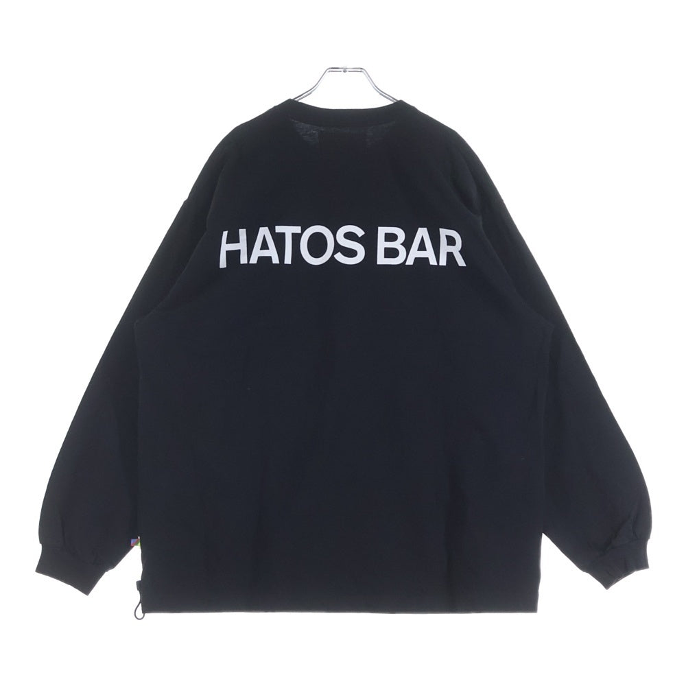 is-ness(イズネス) ×THE HERMIT CLUB ×FARAH PRINT L/S TEE ザ ハーミットクラブ ファーラー プリント クルーネック 長袖Tシャツ カットソー ブラック FR233M30HS01