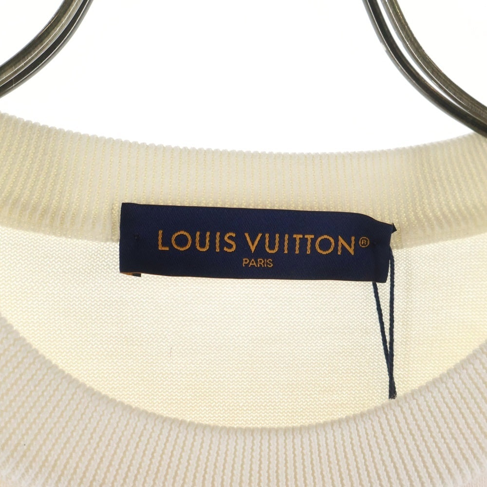 LOUIS VUITTON(ルイヴィトン) 24AW ×Tyler The Creator タイラーザクリエイター フラワーロゴ クルーネック半袖ニットTシャツ ホワイト RM242MM AUR HRN32W